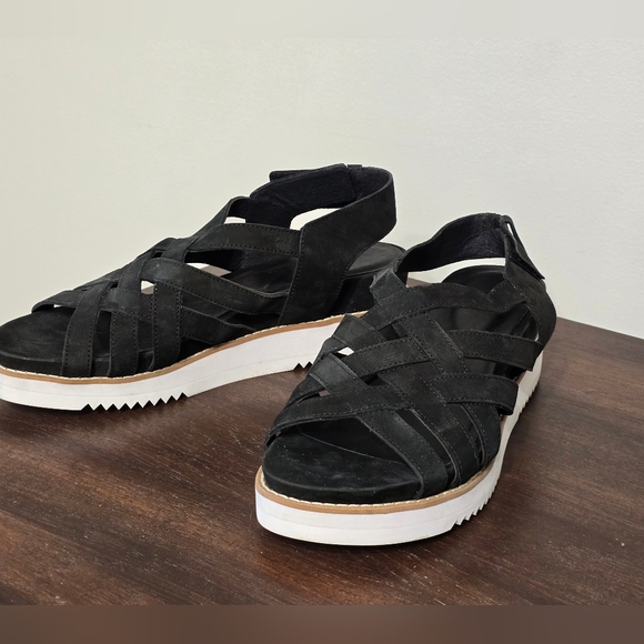 Eileen Fisher Hub Sandal In Black Women's Size 9 - Picture 4 of 12